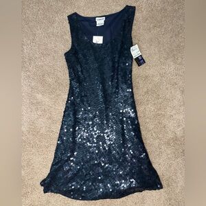 NWT Vintage Prelude Sleeveless Navy Sequin Mini Dress